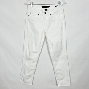 Calvin Klein Skinny Crop Mid-Rise White Denim Jeans Size 2